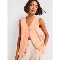 Vero Moda Longline Waistcoat - Orange