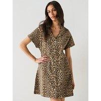Vero Moda V Neck Short Sleeve Denim Dress - Multi