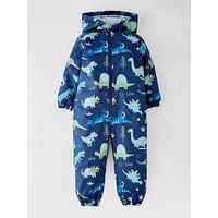 Mini V By Very Boys Dino Puddlesuit - Blue