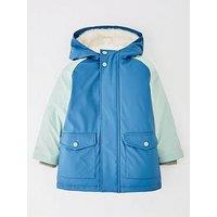 Mini V By Very Boys Fleece Lined Rain Mac - Blue