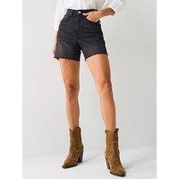 Only High Rise Wide Leg Shorts - Black