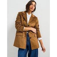 Only Faux Suede Blazer - Brown