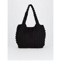 Pieces Waffle Shopper Bag - Black