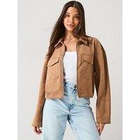 Only Faux Suede Jacket - Brown