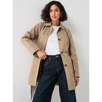 Jdy Collar Trench Coat - Brown