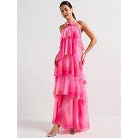 Vero Moda Ruffle Halter Neck Maxi Dress - Multi