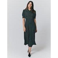 Ghost Wilma Crepe Midi Tea Dress - Black Spot
