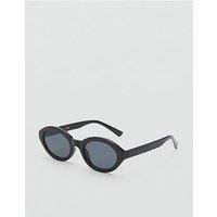Mango Oval Frame Sunglasses - Black
