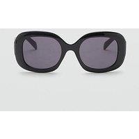 Mango Squared Frame Sunglasses - Black