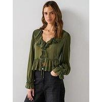Mango Ruffled Blouse