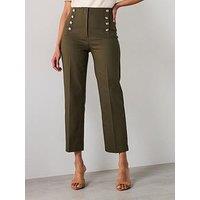 Mango Straight Trousers With Jewel Buttons