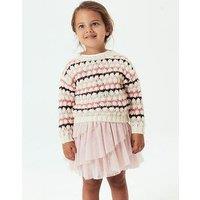 Name It Mini Girls Chunky Knitted Jumper - Peyote - Multi