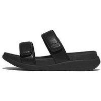 Fitflop F-Mode Go 2 Bar Velcro Slide - All Black