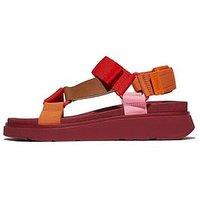 Fitflop Gen-Ff T-Bar Sandal - Flooded Webbing - Red/Pink Perfect Mix
