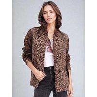 Religion Maeva Leopard Print Jacket - Beige