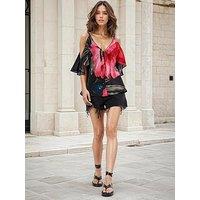 Religion Ametrine Floral Naked Shoulder Top - Pink