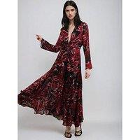 Religion Flash 2 Way Wrap Long Sleeve Maxi Dress - Black