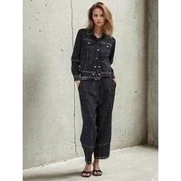 Religion Granite Trousers With All Over Studs - Black