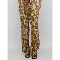 Religion Element Trousers In Bright Floral Print - Yellow