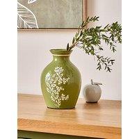 Very Home Botanical Printed Vase - Green