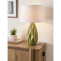 Very Home Green Wave Ceramic Table Lamp