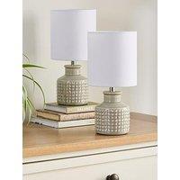 Very Home Green Set Of 2 Ceramic Table Lamp