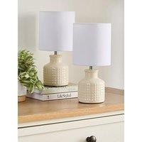 Very Home Cream Set Of 2 Ceramic Table Lamps