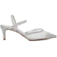 Dune London Wide Fit Charismatic Embellished Mesh Heel - Silver