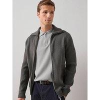 The Very Collection Chunky Soft Touch Zip Through Funnel Jumper - Charcoal