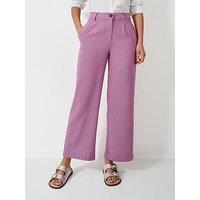 Crew Clothing Linen Blend Wide Leg Trousers - Pink