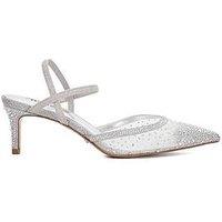 Dune London Charismatic Embellished Open Courts - Silver