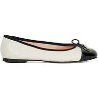 Dune London Wide Fit Highest Leather Ballet Shoes - Cream