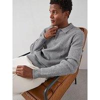 The Very Collection Chunky Soft Touch Knitted Polo Top - Grey