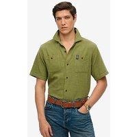 Superdry Merchant Short Sleeve Textured Shirt - Green