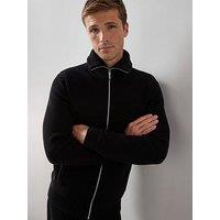 The Very Collection Chunky Soft Touch Zip Through Funnel Jumper - Black