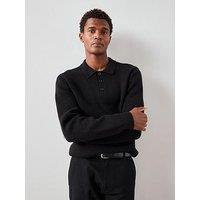 The Very Collection Chunky Soft Touch Knitted Polo - Black