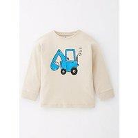 Mini V By Very Boys Long Sleeve Tractor Tshirt - Stone Beige