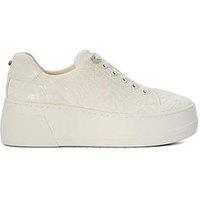 Dune London Embraced Lace Detail Platform Trainer - Ivory