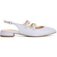 Dune London Haily Double Strap Leather Mary Janes - Blue