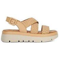 Dune London Lorro Leather Woven Sandal - Camel