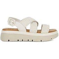 Dune London Lorro Leather Woven Sandal - White