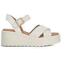 Dune London Kinleys Leather Wedge Woven Sandals - Ecru