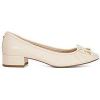 Dune London Amazing Block Heel Ballerina - Ecru