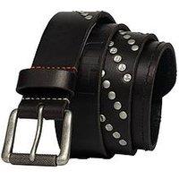 Superdry Buckle Leather Belt -Black