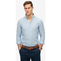 Superdry Vacation Long Sleeve Linen Shirt - Blue