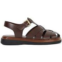 Dune London Lisherman Leather Fisherman Sandals - Dark Red