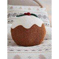 Very Home Christmas Pudding Shaped Cushion
