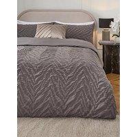 The Very Collection Zebra Jacquard Duvet Cover Set - Charcoal