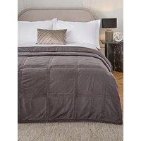 Very Home Luxe Velvet Bedspread 165 X 240 Cm - Charcoal