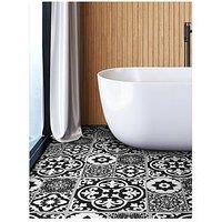 Floor Pops Pack Of 6 Valencia Charcoal Peel & Stick Floor Tiles
